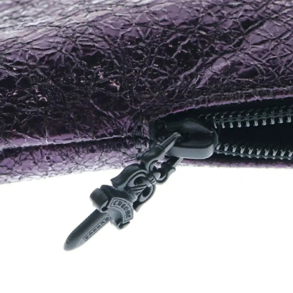 Chrome Hearts Patent Leather Star Pouch Eyewear Cloth With Glasses Cleaning Metallic Patch Case Purple