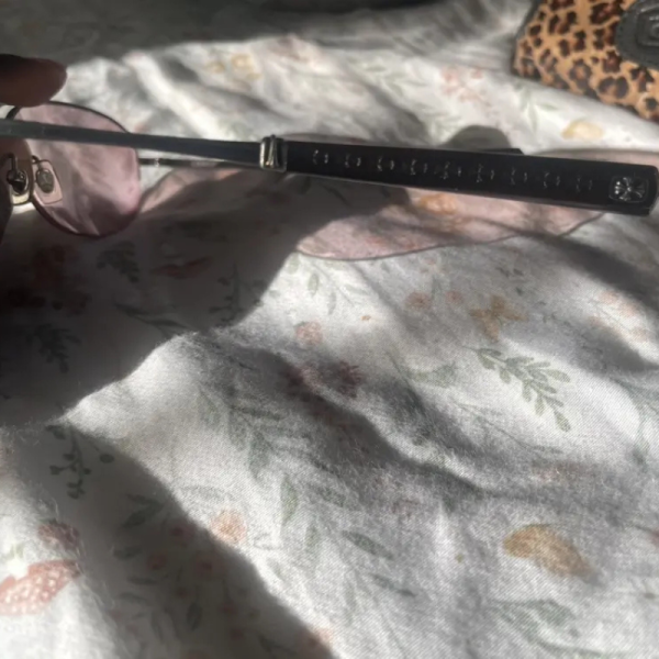 Chrome Hearts Pink Aviator Glasses with Leopard Case