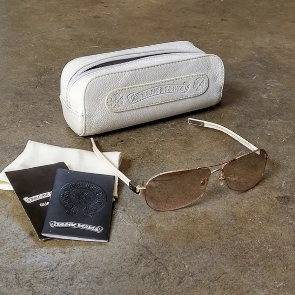 Chrome Hearts Red Rioot Sunglasses Silver White Aviator
