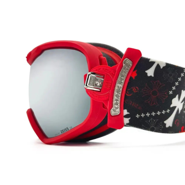 Chrome Hearts SILVER MORNING Red Ski Goggles